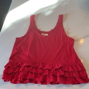 Womens hollister ruffle tank top